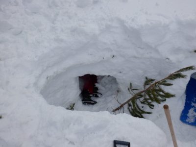 snow cave building